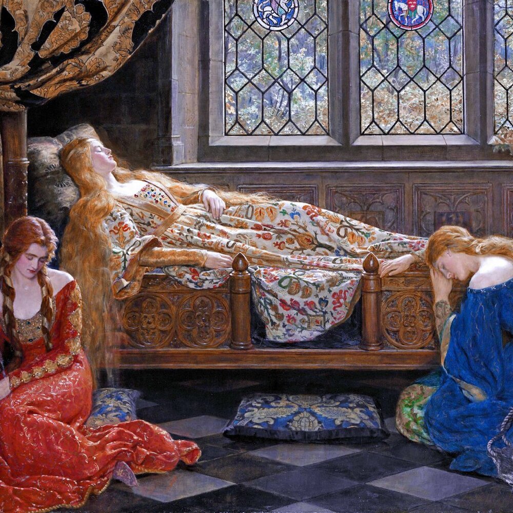 SLEEPING BEAUTY Art Print: 8"by10" Reproduction. Renaissance Fashion Decor